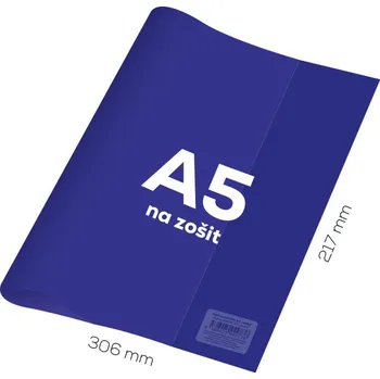 Sešit Junior Obal na sešit A5 PVC 306x217 mm - průhledný/modrý