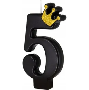 Dortová svíčka Svíčka na narozeninový na dort Číslice 5 ZLATÁ KORUNA Dekorace