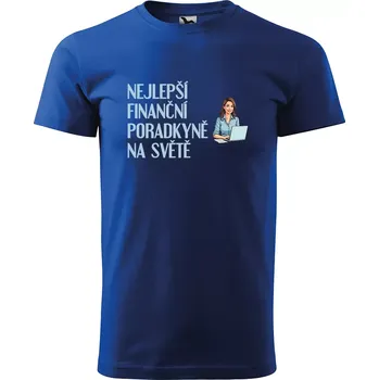 Pánské tričko Sablio Tričko s potiskem Nejlepší finanční poradkyně na světě - modré 5XL