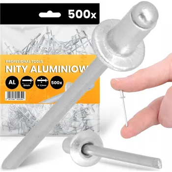 Nýt 500x TRHACÍ NÝTY 3,2x6 mm HLINÍKOVÉ Ocelové Pozinkované NEREZOVÉ Nýt