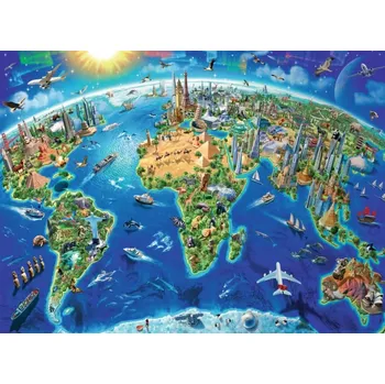 Puzzle Ravensburger puzzle mapa světových památek 300 dílků