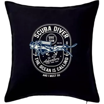 Polštář Scuba Diver - Polštář 50x50 - 50x50 - Včetně výplně ( Černá )