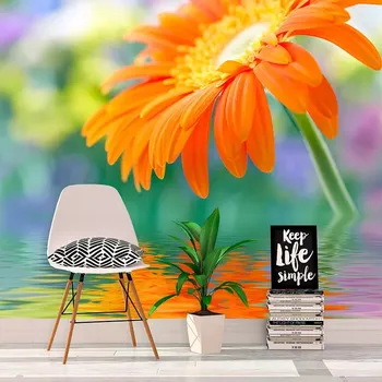 Tapeta Sablio Tapeta Oranžová gerbera - 336x220 cm