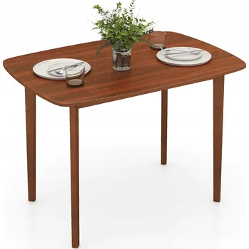 Jídelní stůl Kuchyňský stůl Costway obdélníkový, dub rustikální, 110 x 78 x 77 cm