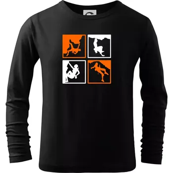 Chlapecké tričko Quatro climb - Triko dětské Long Sleeve - 122 cm/6 let ( Černá )