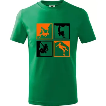 Chlapecké tričko Quatro climb - Tričko dětské bavlněné - 98 cm / 2 roky ( Středně zelená )