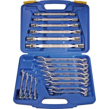 Klíč Kombinované klíče OK 8 ÷ 19 mm BGS101200. Sada 18 dílů, 2 typy (BGS101200) (Sada 18 kombinovaných klíčů OK 8–19 mm BGS101200 obsahuje dva typy klíčů, které pokrývají široký rozsah velikostí pro různé práce. Praktické balení usnadňuje přehledné uložení a r