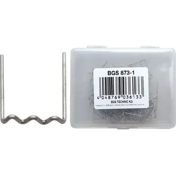 U-profil spony, zahnuté, náhradní, balení 100ks; 0,6mm (BGS100873-1) (U-profil spony s tloušťkou 0,6 mm jsou zahnuté a vhodné jako náhradní díl, balení obsahuje 100 kusů pro praktické použití. Kompatibilní s vybranými modely, snadná manipulace.)