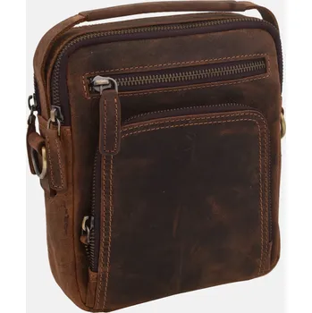 Kabelka MERCUCIO - Pánské kožené crossbody - tmavěhnědá kůže hunter V 250904-2