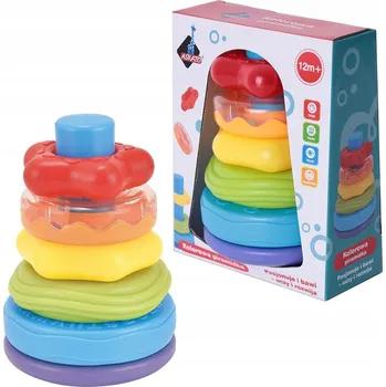 Hračka pro nejmenší Puzzle pro Děti Barevná Pyramida VZDĚLÁVACÍ