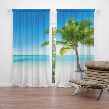 Závěs Sablio Závěs Palma na pláži: 2ks 140x250cm