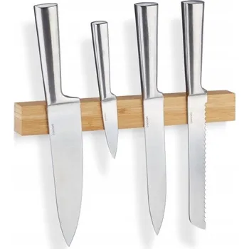 Stojan na nože Magnetická lišta na zeď na Nože, bambusová, Relaxdays, 30 cm