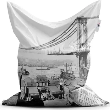 Sedací pytel Sablio Sedací vak Classic Stavba mostu - 150x100 cm