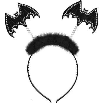 Karnevalový doplněk Čelenka s netopýry, černá