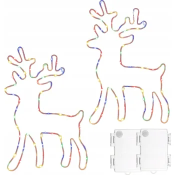 Vánoční dekorace Barevná LED světla Vánoční dekorace Svítící sob 8 režimů 2ks