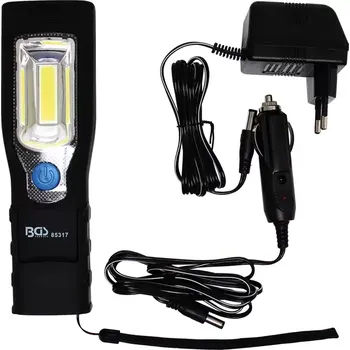 Svítilna lampa montážní COB 4 LED, nabíjecí (BGS1085317) (Montážní lampa s technologií COB a 4 LED diodami nabízí silné osvětlení, je nabíjecí a vhodná pro práci v dílně i na cestách. Kompaktní provedení usnadňuje manipulaci.)