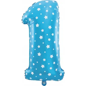 Balónek Fóliový balónek číslice 1, 40 cm, modrý
