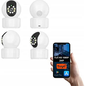 IP kamera Vnitřní kamera s infračerveným (IR) nočním viděním, PTZ (otáčení, naklánění, zoom), Chůvička, reálné 2MP 1080p FHD WIFI, kompatibilní s TUYA