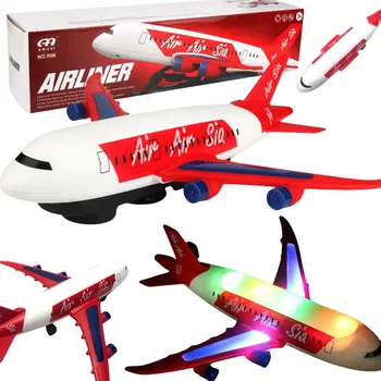 autíčko VELKÉ LETADLO R04 ZERO POHYBLIVÝ KOLOTOČ SVĚTLO ZVUK 36cm LED