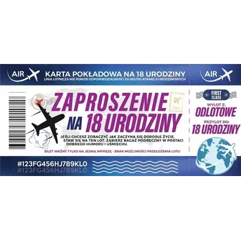 Obraz Pozvánka na 18. narozeniny Yeku ZAY 006, 10x21 cm