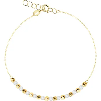 Náramek Zlatý náramek s perlami - kuličky - AP543-2522