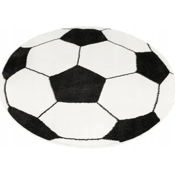 Koberec KOBEREC PRO CHLAPCE MÍČ ČERNÝ BÍLÝ FOTBAL KULATÝ LIMA prům. 120 cm
