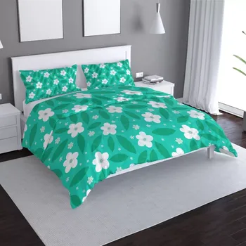 Povlečení Sablio Povlečení Bílé květy s lístky - 140x220 / 90x70