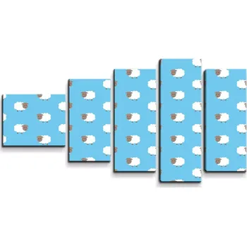 Obraz Sablio Obraz - 5-dílný Ovečky - 100x60 cm