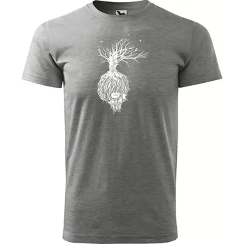 Pánské oblečení Sablio Tričko s potiskem Skull 2 - šedé S