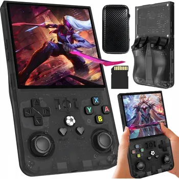 Herní konzole R36MAX PŘENOSNÁ RETRO HERNÍ KONZOLE S 18 000 HRY 64GB ČERNÁ