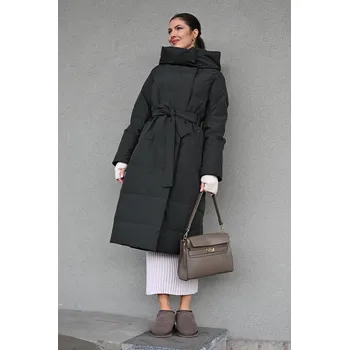 DÁMSKÁ PÉŘOVÁ ZIMNÍ BUNDA S PÁSKEM KHAKI Vero Moda