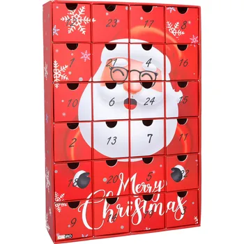 Vánoční dekorace Adventní kalendář 24 zásuvek k naplnění, prázdné krabičky Mikuláš
