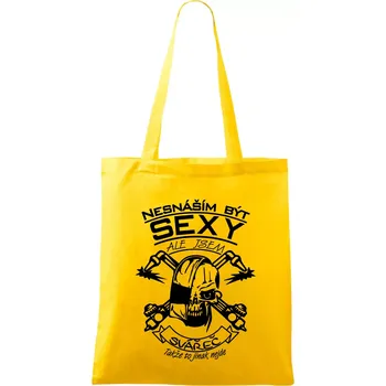 Nákupní taška Nesnáším být sexy - svářeč - Taška bavlněná - 42 x 38 cm ( Žlutá )