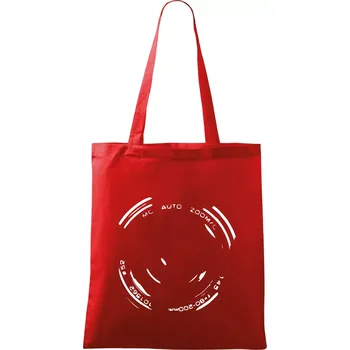 Nákupní taška Foto objektiv obtisk - Taška bavlněná - 42 x 38 cm ( Červená )