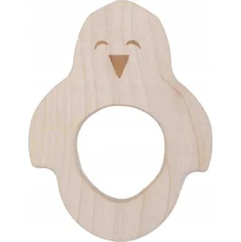 Dřevěné kousátko pro miminko na prořezávání zoubků uklidňující tučňák