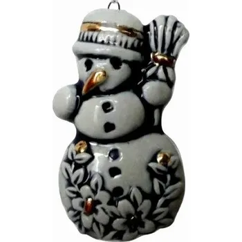 Vánoční dekorace sněhulák modrý.