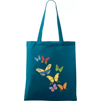 Barevní motýli - Taška bavlněná - 42 x 38 cm ( Petrolejová )
