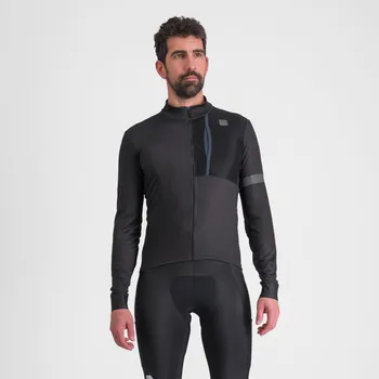 cyklistický dres SPORTFUL Cyklistický dres s dlouhým rukávem zimní - SUPERGIARA THERMAL - černá XL