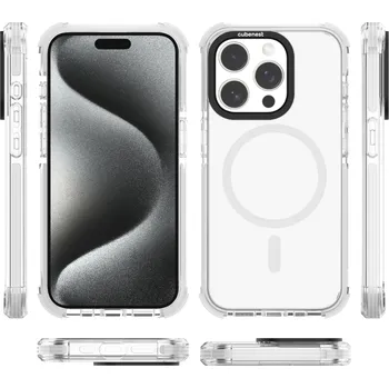 Pouzdro na mobilní telefon Cubenest MagPro Strong Guard case White iPhone 15 Pro