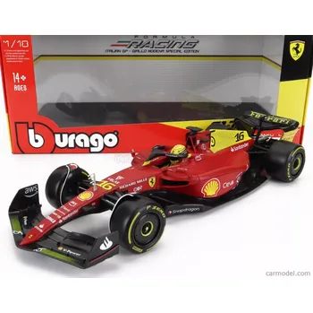 autíčko Bburago Ferrari F1-75 Scuderia Ferrari N 16 2022 Charles Leclerc 1:18, červená