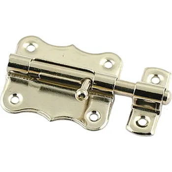 Zástrč na dveře s kulatým jezdcem, model 385 - 40 mm, zlatá, XL-TOOLS