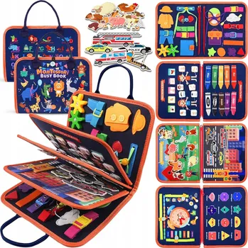 Dřevěná hračka Senzorická Manipulační Tabule pro děti, měkká, vzdělávací, Montessori