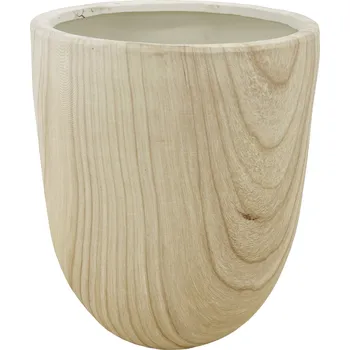 Obal na květináč by inspire Keramický obal na květináč Sorel, 20x20x24 cm - vzhled dřeva