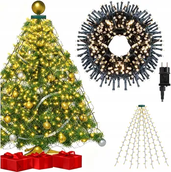 Vánoční dekorace VÁNOČNÍ OSVĚTLENÍ NA STROMEČEK 280 LED světýlek, BÍLÁ TEPLÁ, venkovní i vnitřní, 2M