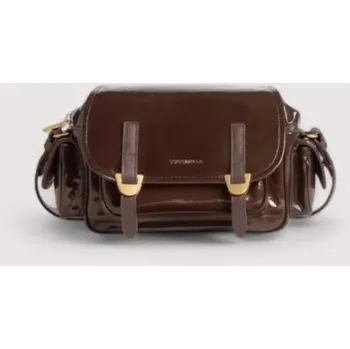 COCCINELLECAMPUS SHINY KOŽENÁ KABELKA BRUNETTE/BRUNET AW25