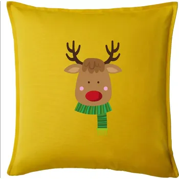 Polštář Jelen se šálou - Polštář 50x50 - 50x50 - Pouze potah ( Žlutá )
