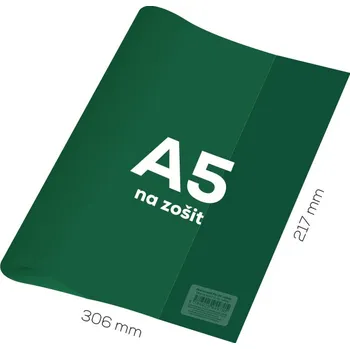 Sešit Junior Obal na sešit A5 PVC 306x217 mm - průhledný/zelený