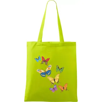 Nákupní taška Barevní motýli - Taška bavlněná - 42 x 38 cm ( Limetková )