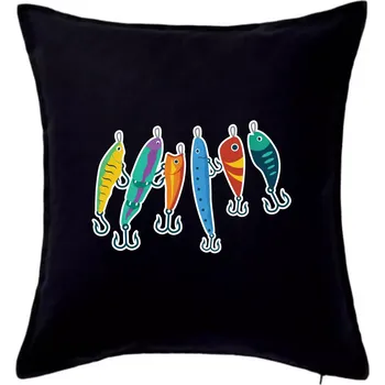 Polštář Rybářské návnady - Polštář 50x50 - 50x50 - Pouze potah ( Černá )