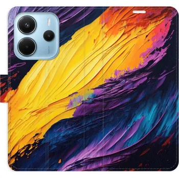 Pouzdro na mobilní telefon Flip pouzdro iSaprio na mobil Xiaomi Redmi Note 14 4G - Fire Paint s kapsičkami na karty (Knížkové flipové pouzdro iSaprio pro mobil Xiaomi Redmi Note 14 4G - Fire Paint - elegantní obal s kapsami, stojánkem a magnetickým zavíráním)